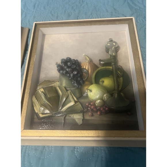 Pair Henk Bos 3D Still Life Wall Art Althea Originals Signed Numbered - Picture 2 of 11